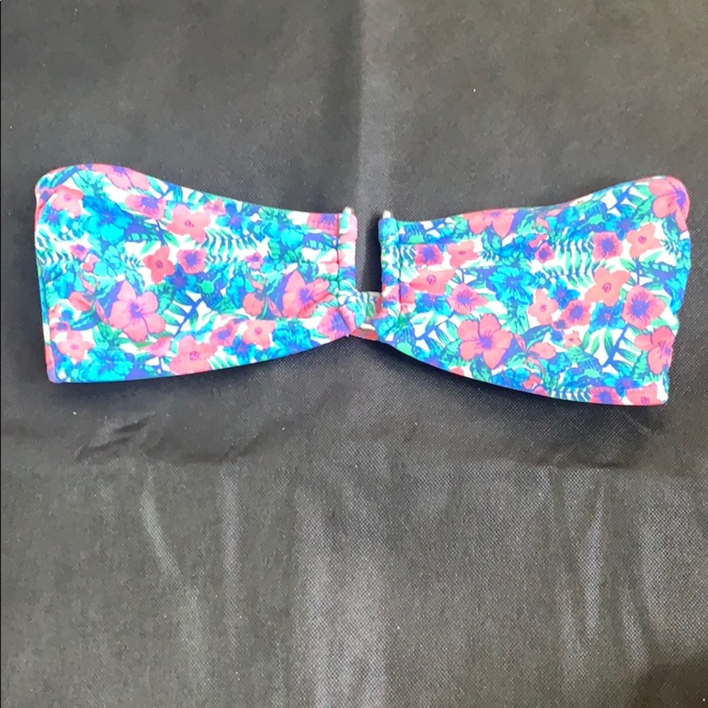 STRAPLESS BIKINI TOP MEDIUM TROPICAL FLORAL PRINT